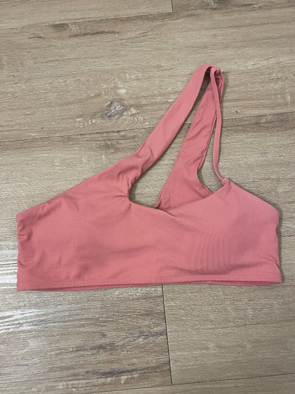 Lulus Dusty Rose Ribbed Bikini Top